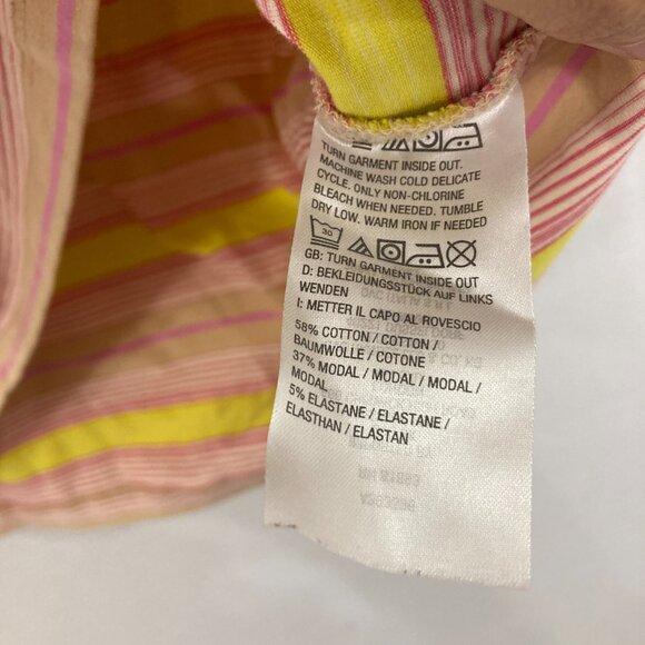 Isaac Mizrahi Top Size 3X Tan Pink Yellow Striped 3/4 Sleeve Stretch Casual - Picture 6 of 8